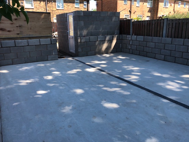 Outside Dog Kennels & Concrete Block Shed